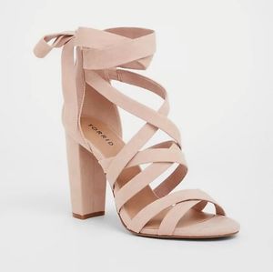 Torrid: Pink Stappy Lace-up Heel Sandal